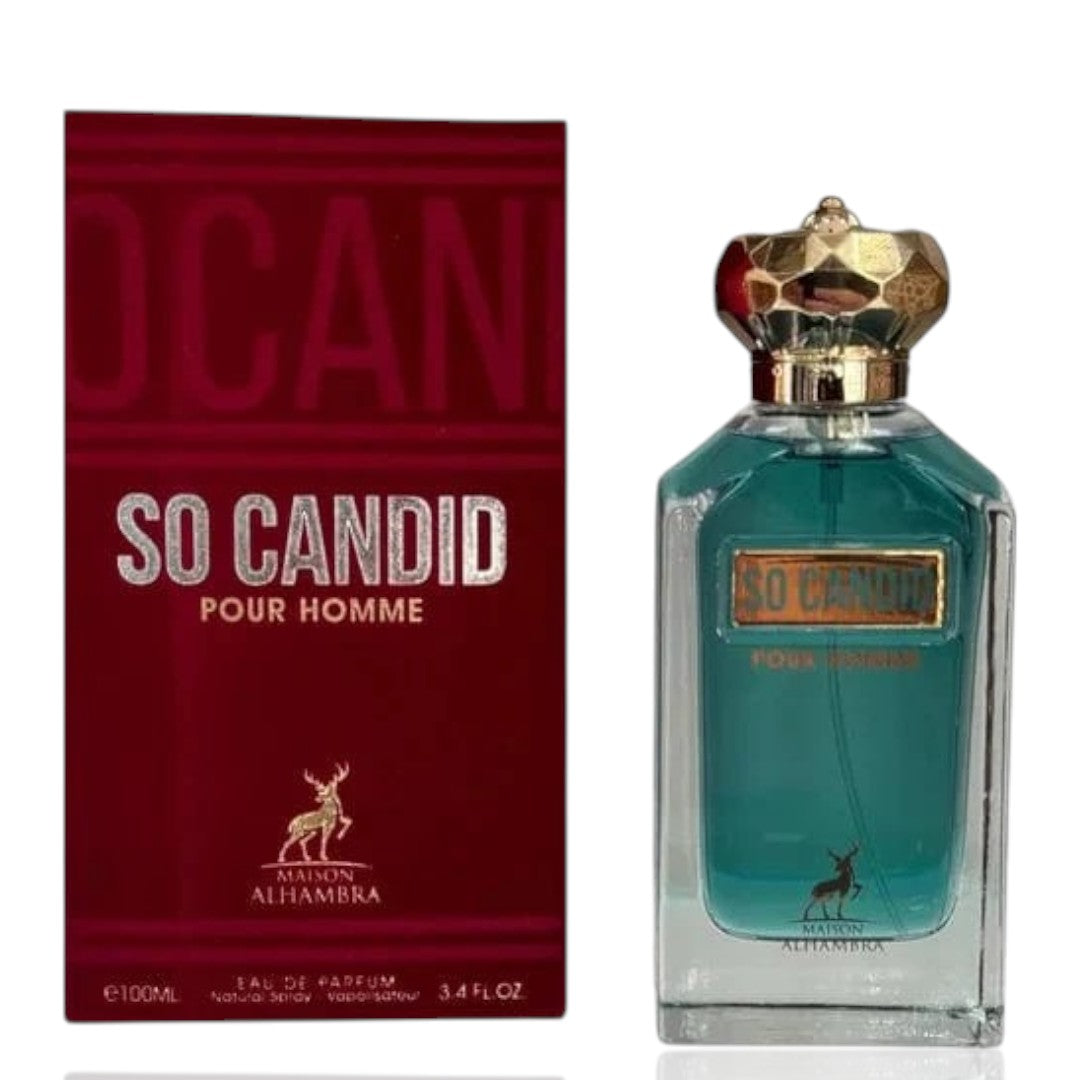 Арабски парфюм Maison Alhambra So Candid Pour Homme Мъжки – 100 ml вдъхновен от Jean Paul Gaultier Scandal Pour Homme